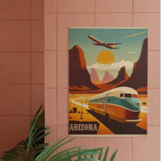 Arizona Vintage Travel Art Poster