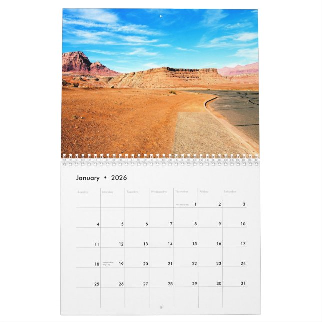 Arizona Vistas Calendar (Jan 2026)