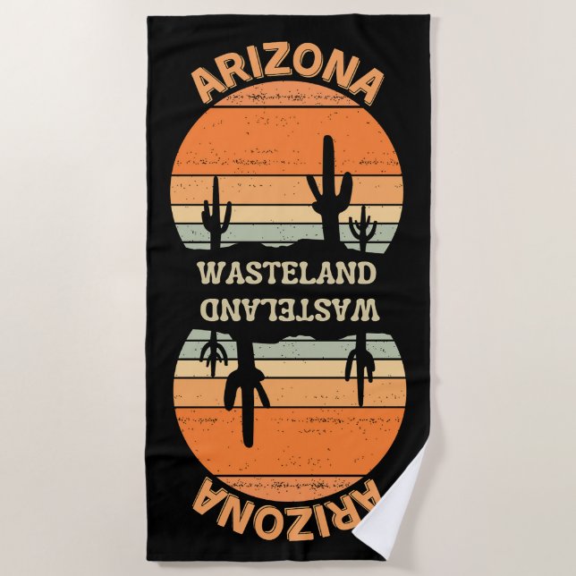 Arizona Wateland Retro Beach Towel (Front)