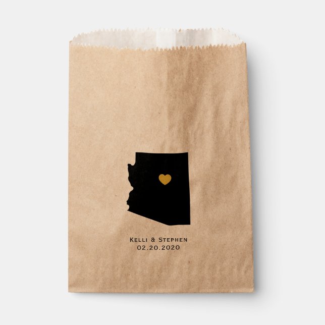 Arizona Wedding Favor Treat Sacks, Paper Gift Bags (Front)
