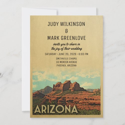 Arizona Wedding Invitation Vintage Mid_Century