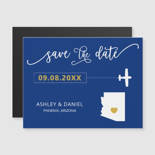 Arizona Wedding Save the Date Card Map Magnetic Invitation