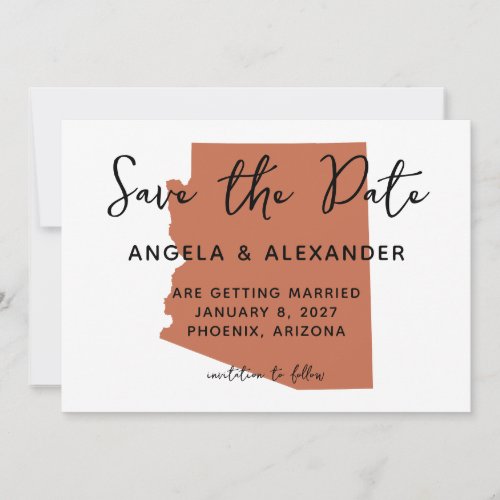 Arizona Wedding Terracotta Save The Date