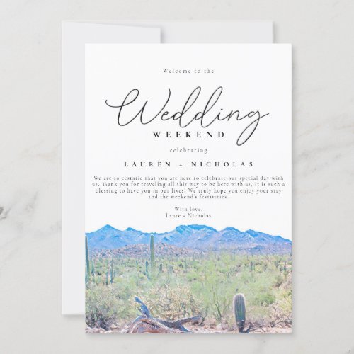 Arizona Wedding Weekend Welcome Invitation