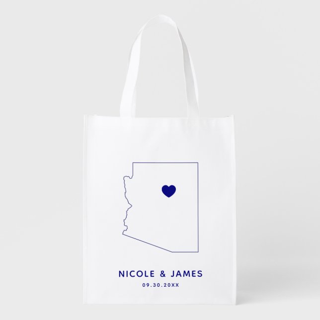 Arizona Wedding Welcome Bag Tote, Destination Map (Front)