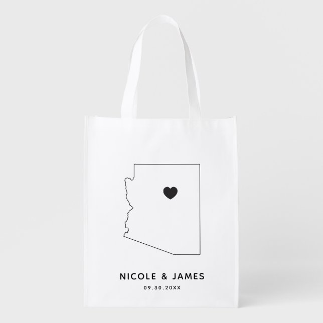 Arizona Wedding Welcome Bag Tote, Destination Map (Front)