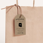 Arizona Wedding Welcome Gift Tags<br><div class="desc">Share a welcome message for your Arizona wedding guests with these rustic chic kraft tags that are perfect to attaching to your wedding welcome bags. Design features your welcome message in black lettering with a silhouette map of the state of Arizona with a heart inside.</div>