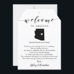 Arizona Wedding Welcome Tag, Letter Itinerary<br><div class="desc">This modern and elegant card / gift tag is the perfect addition to your hotel welcome bags. Enter the main events and a customized note to help your guests navigate the weekend. The extra large size allows you to enter all the information you need, then just tie to the handles...</div>