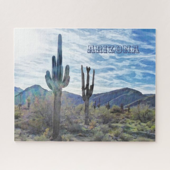 Arizona White Tank Mountains Sunset Jigsaw Puzzle (Horizontal)