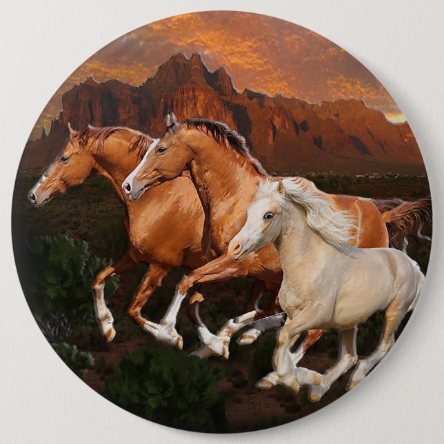 Arizona Wild horses Button (Front)