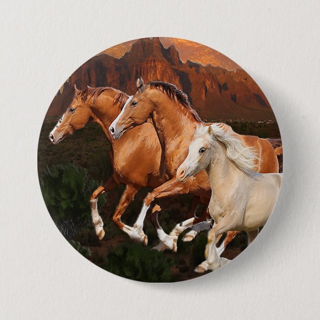 Arizona Wild horses Button (Front)