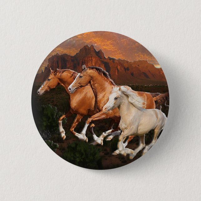 Arizona Wild horses Button (Front)