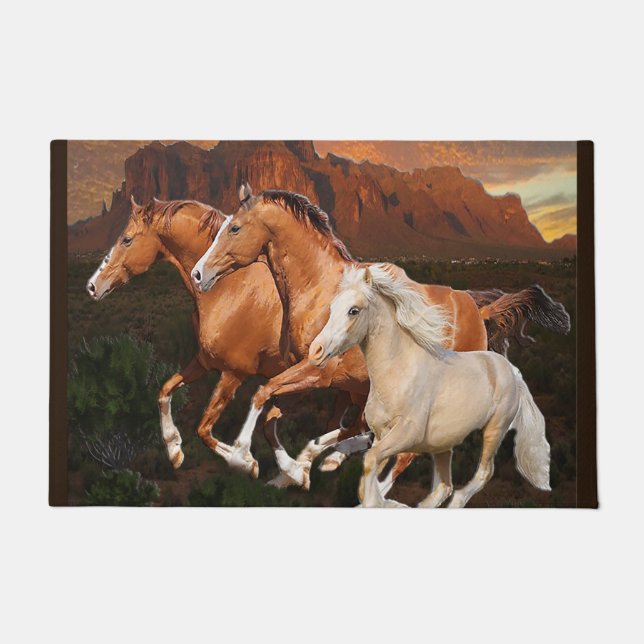 Arizona Wild horses Doormat (Front)