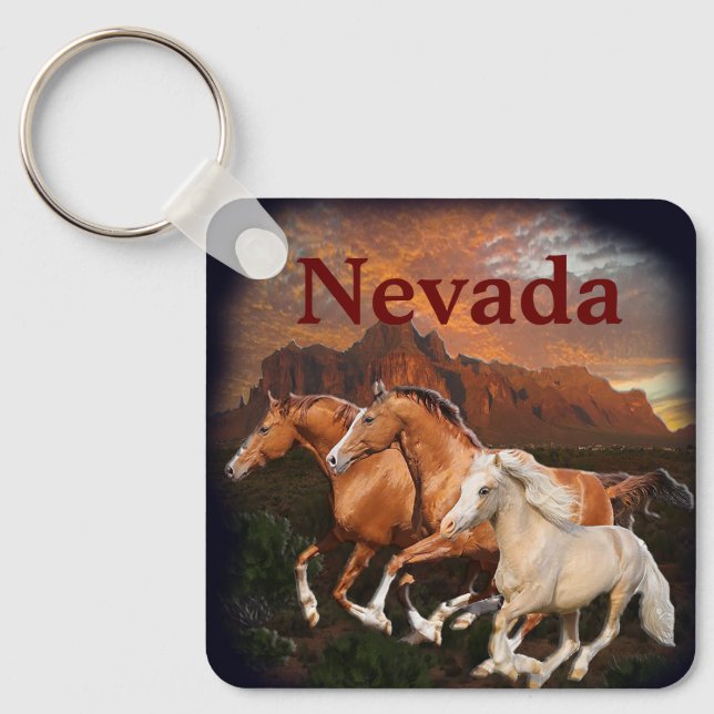 Arizona Wild horses Keychain (Front)