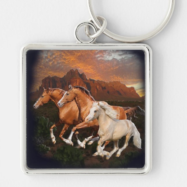 Arizona Wild horses Keychain (Front)