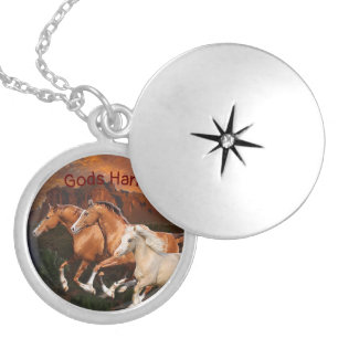 Arizona Wild horses Locket Necklace