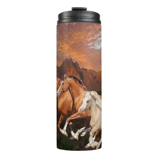 Arizona Wild horses Thermal Tumbler (Front)