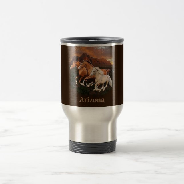 Arizona Wild horses Travel Mug (Center)