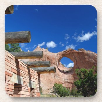 Arizona  Window Rock. Capital Of The Navajo Beverage Coaster by takemeaway at Zazzle
