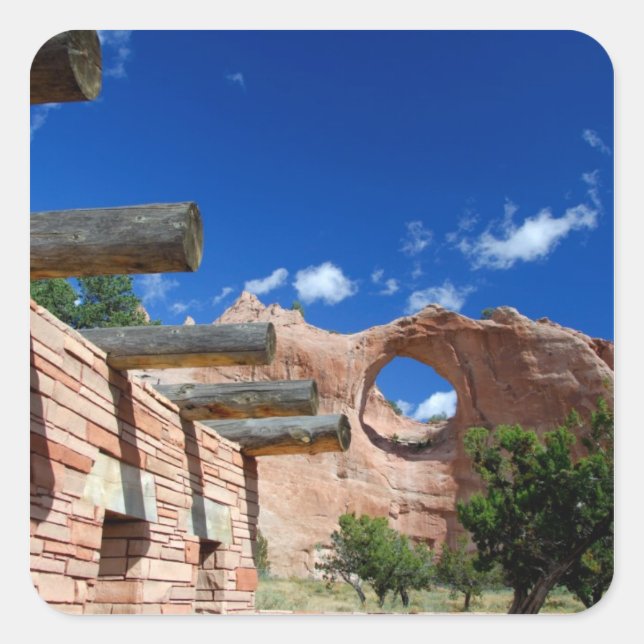 Arizona, Window Rock. Capital of the Navajo Square Sticker (Front)