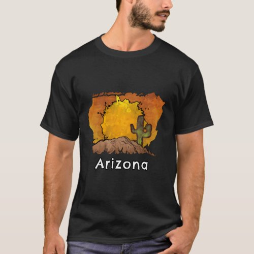 Arizona With Desert Theme T_Shirt
