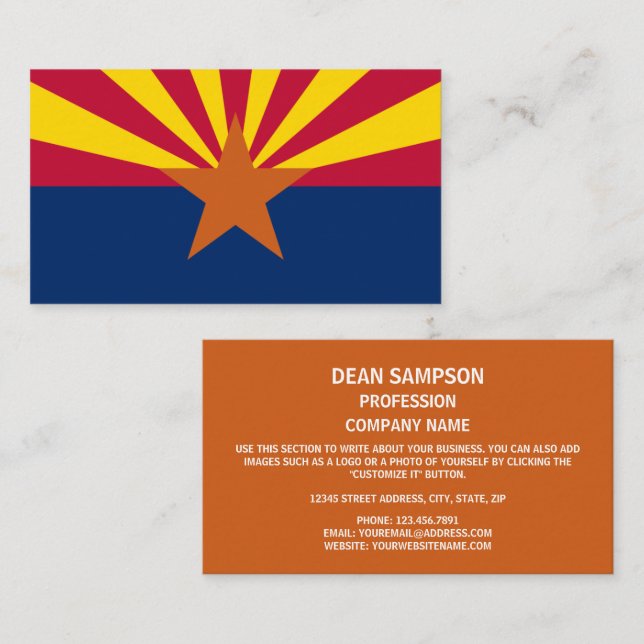 Arizonan Flag, Flag of Arizona Business Card (Front/Back)