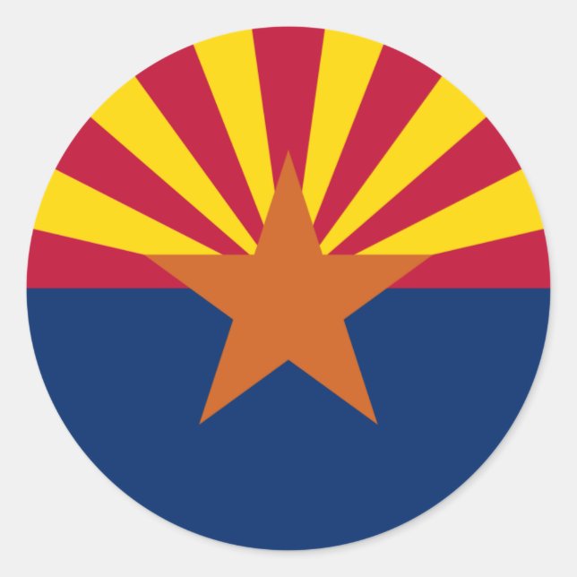 Arizonan Flag, Flag of Arizona Classic Round Sticker (Front)