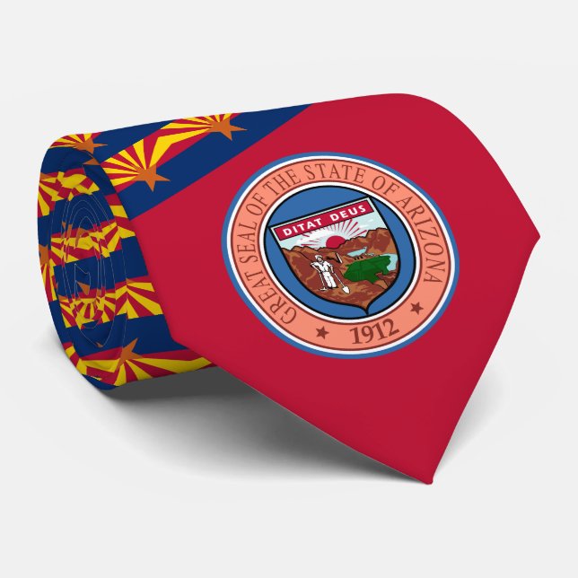 Arizonan Flag & Seal, Flag of Arizona Neck Tie (Rolled)