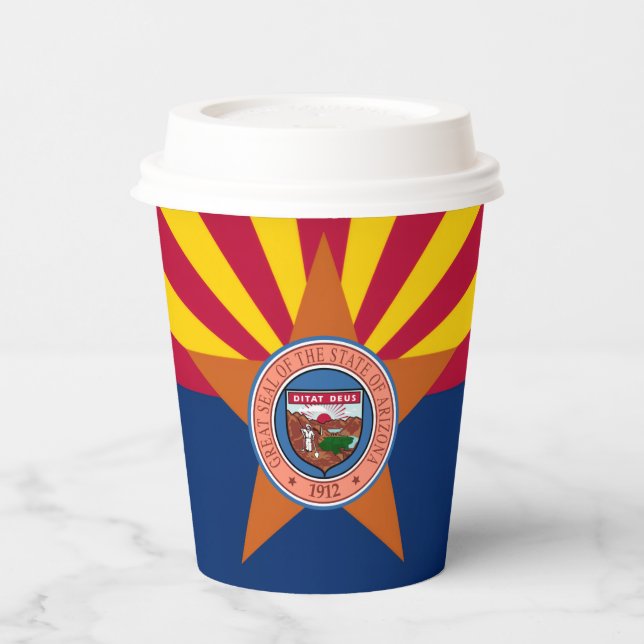 Arizonan Flag & Seal, Flag of Arizona Paper Cups (Left)