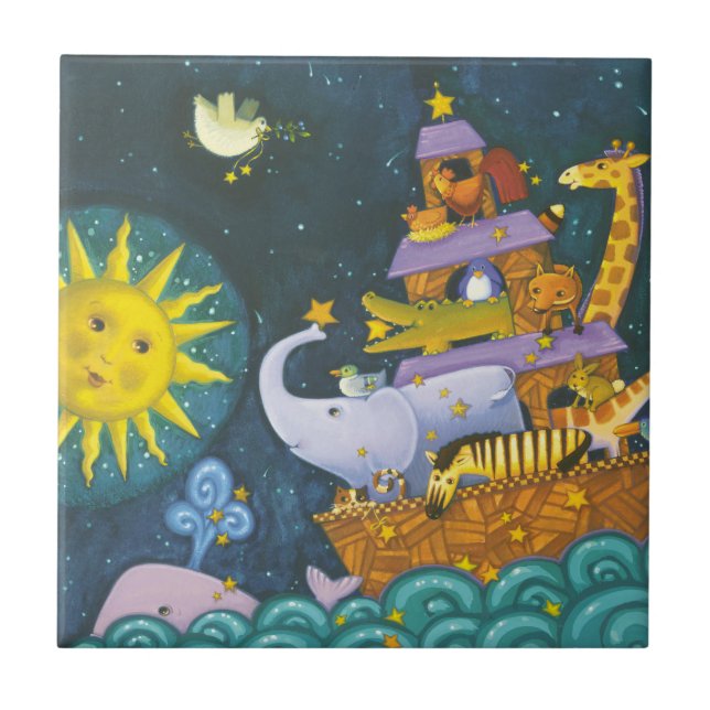 Ark At Night Ceramic Tile (Front)