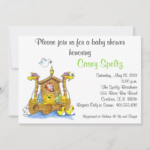 Ark Baby Shower Invitation