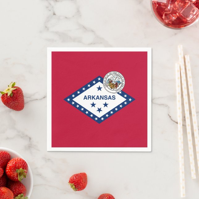 Arkansan Flag & Seal, Flag of Arkansas Napkins (Insitu)