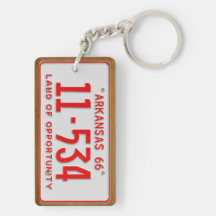 Arkansas 1966 Vintage License Plate Keychain