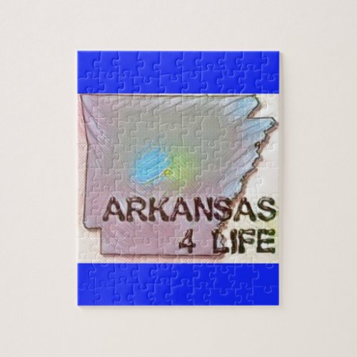Arkansas 4 Life State Map Pride Design Jigsaw Puzzle