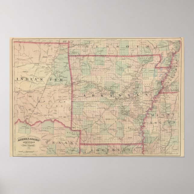 Arkansas and portion of Indian Territory Poster (Front)