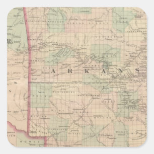 Arkansas and portion of Indian Territory Square Sticker