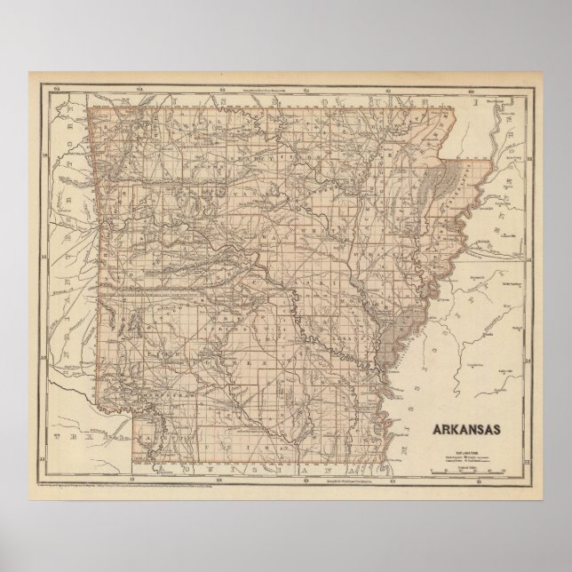 Arkansas Atlas Map Poster (Front)