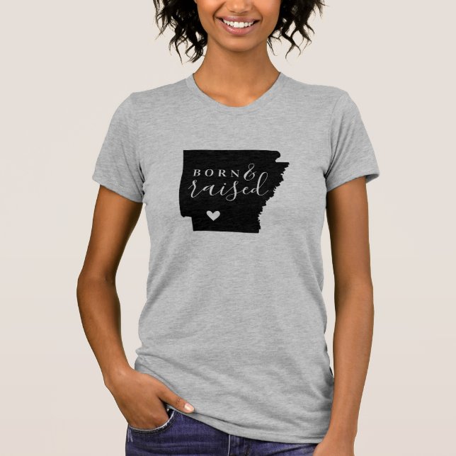Arkansas Born and Raised State Tee (Front)
