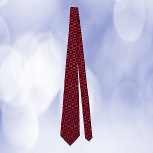 Arkansas Checker Red and Black Pattern Neck Tie