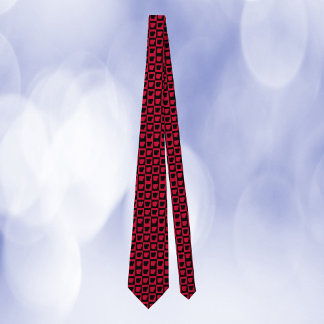Arkansas Checker Red and Black Pattern Neck Tie