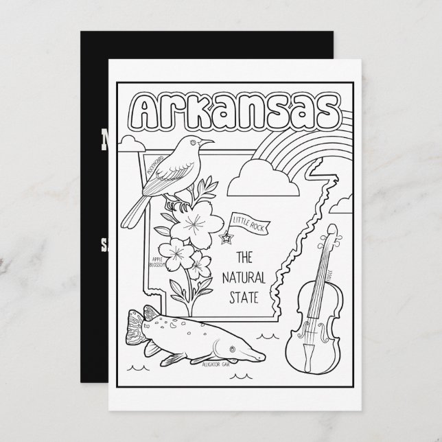 arkansas color me collage invitation (Front/Back)