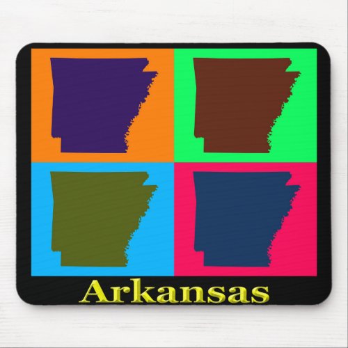 Arkansas Colorful Map Mouse Pad