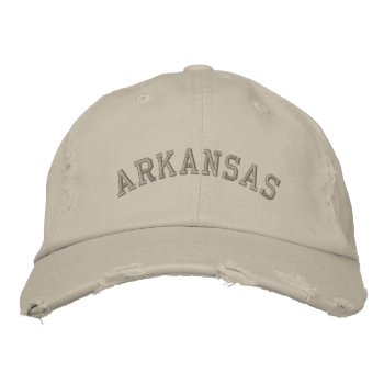 Arkansas Embroidered Distressed Cap Stone by Americanliberty at Zazzle