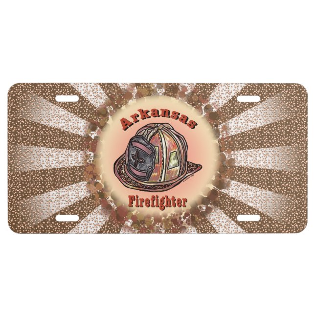Arkansas Firefighter License Plate (Front)