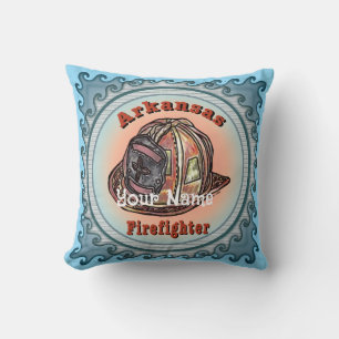 Arkansas Firefighter Throw Pillow