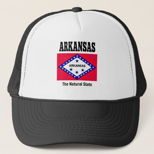 Arkansas Flag and Motto Trucker Hat