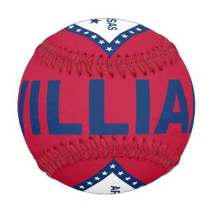 Arkansas Flag Baseball Customizable Name & Year
