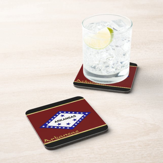 Arkansas flag beverage coaster (Right Side)