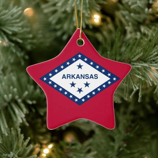 Arkansas Flag Ceramic Ornament (Tree)