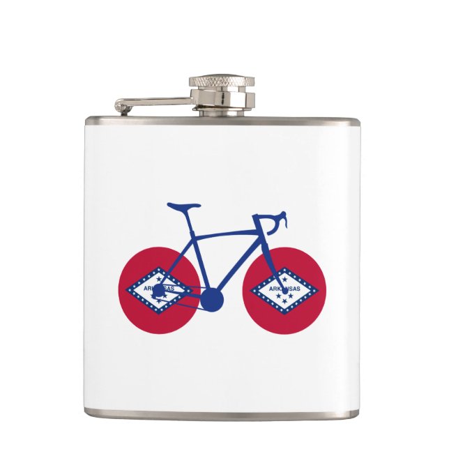 Arkansas Flag Cycling Flask (Front)